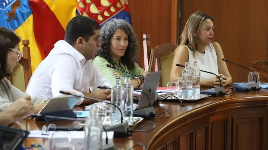 Imagen de los consejeros del PSOE  en el pleno del Cabildo