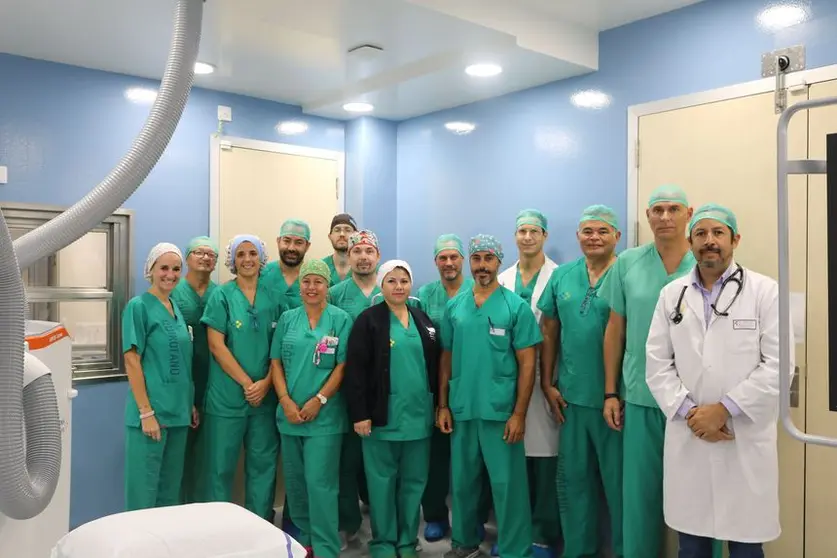 Participantes en las intervenciones realizadas esta semana en el Hospital Dr. José Molina Orosa.