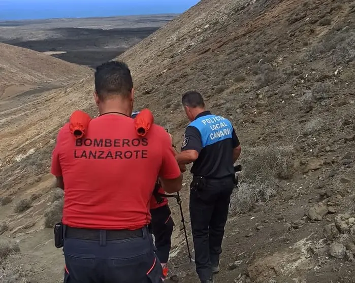 Imagen del momento del traslado de la persona herida