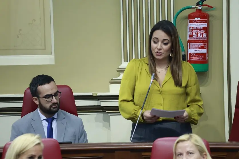 Cristina Calero en el Parlamento de Canarias.