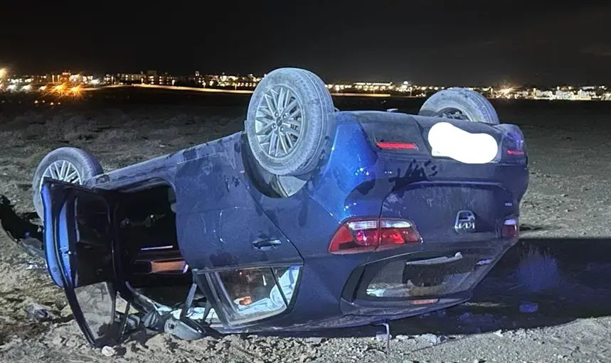 Vehículo afectado en el accidente en la carretera de Papagayo.