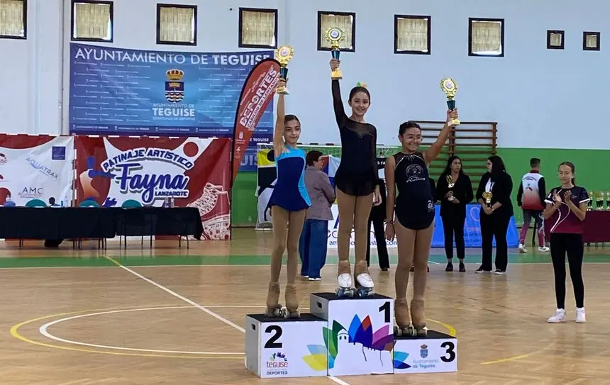 Participantes de la I Copa Federación Canaria de Patinaje Artístico celebrada en Teguise.