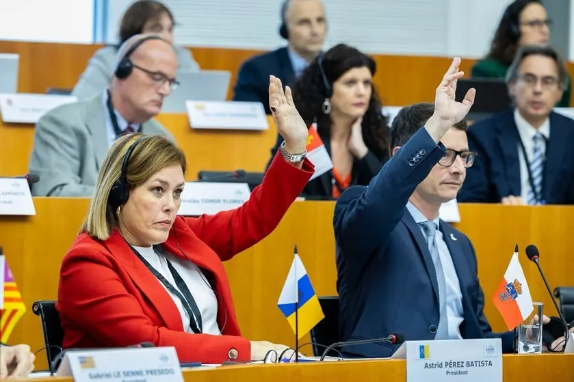 Astrid Pérez en la Asamblea Plenaria de la Conferencia de Asambleas Legislativas Regionales Europeas
