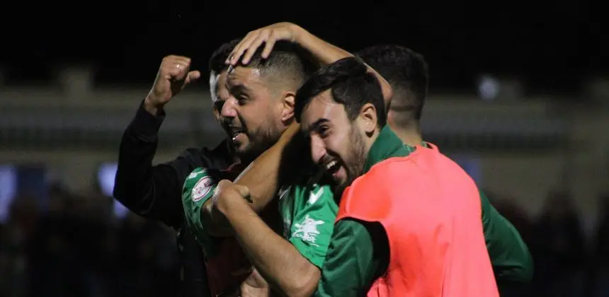 Imagen de la alegría de los jugadores del Yaiza