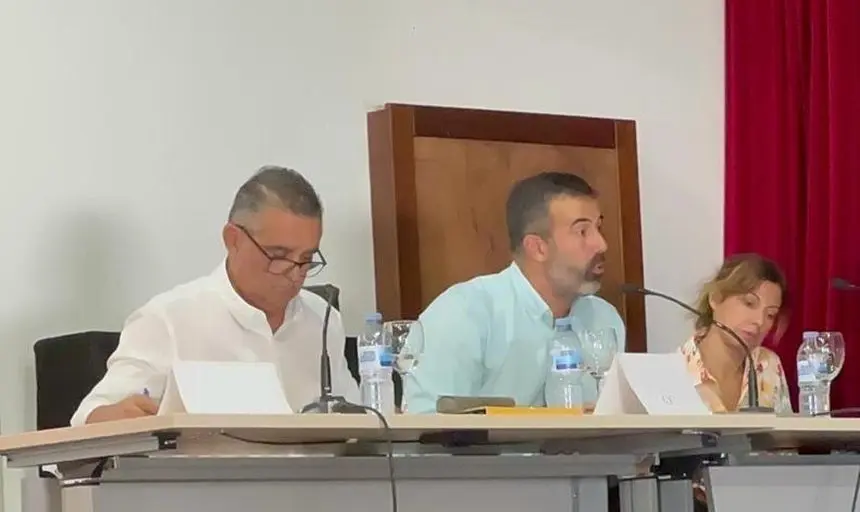 Los concejales de CC en un pleno de Yaiza