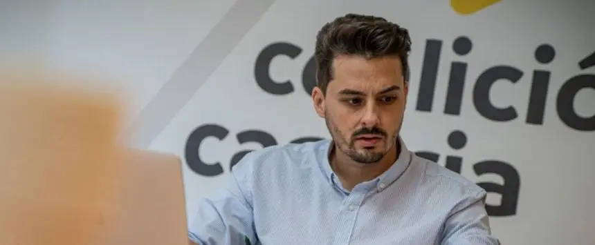 David Toledo en la sede de Coalición Canaria