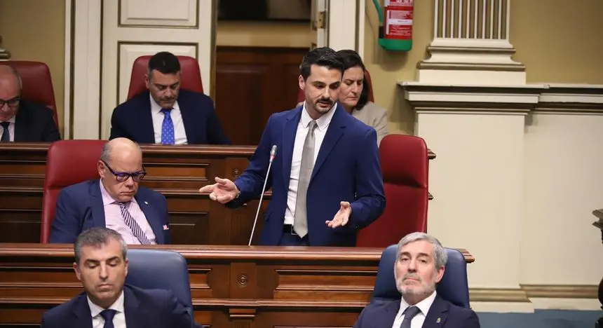 David Toledo durante su intervención en el pleno del Parlamento