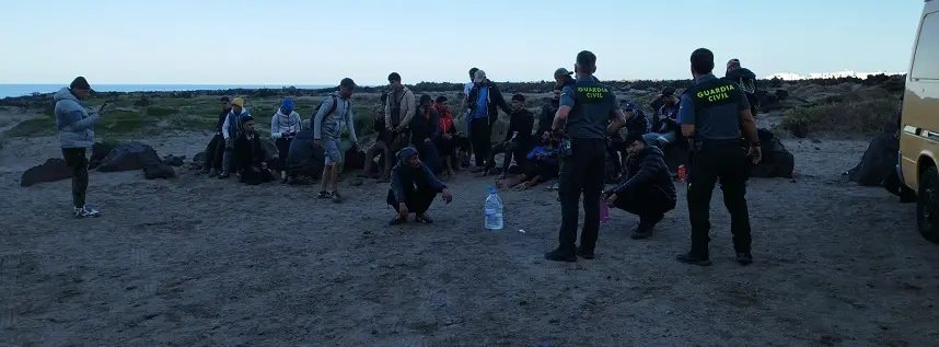 Imagen de los inmigrantes llegados en el último día de 2023.