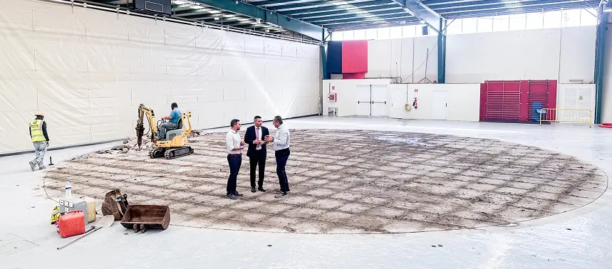 Obras del terrero de lucha de Arrecife.