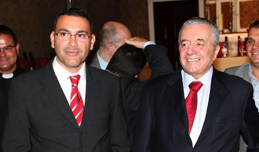 Lorenzo Olarte con Oswaldo Betancort, actual presidente del Cabildo de Lanzarote al que trajo a la política