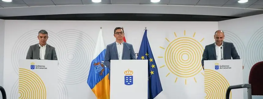 Los responsables del Gobierno durante la rueda de prensa posterior al Consejo