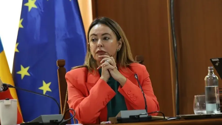 María Dolores Corujo durante el pleno del Cabildo de Lanzarote.