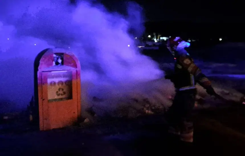 Incendio provocado en el Charco del Palo.