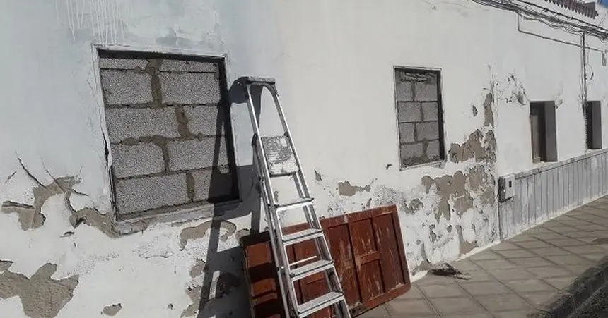 Imagen de archivo de cuando se tapiaron las viviendas afectadas.