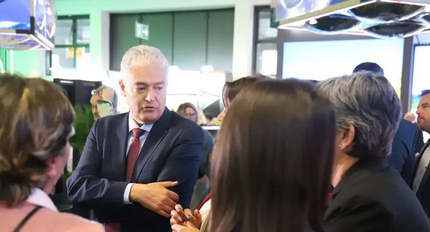 José Juan Cruz en la feria alemana.