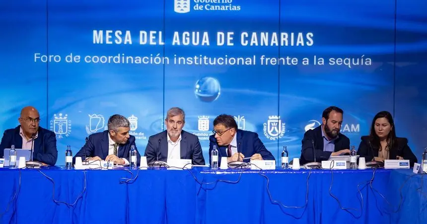 Imagen de la Mesa del Agua presidida por Fernando Clavijo