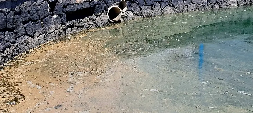 Imagen de las manchas surgidas en el Charco de San Ginés.