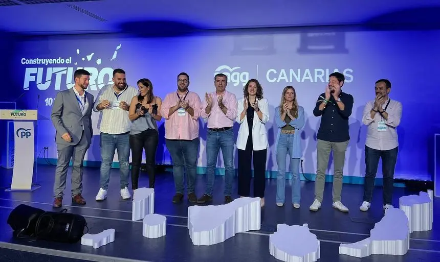 Imagen del presidente del PP este sábado en el congreso autonómico de Nuevas Generaciones