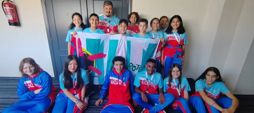 Imagen de los ajedrecistas desplazados a La Palma.
