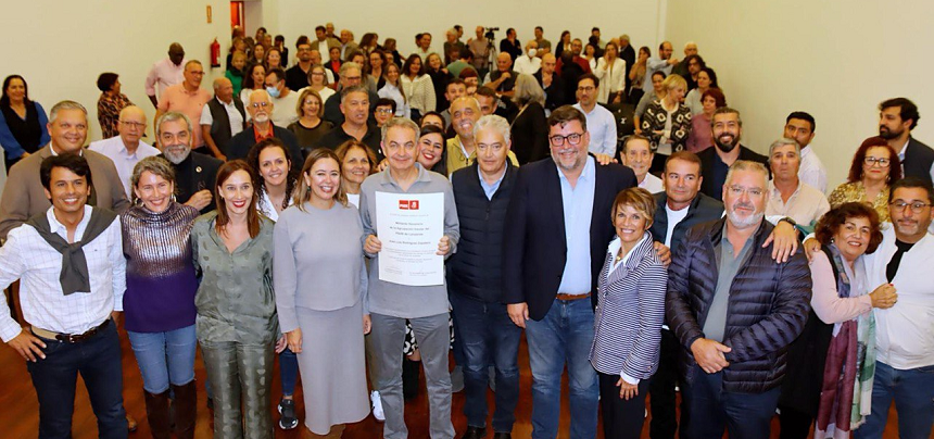José Luis Rodríguez Zapatero junto a la militancia del PSOE en Lanzarote.
