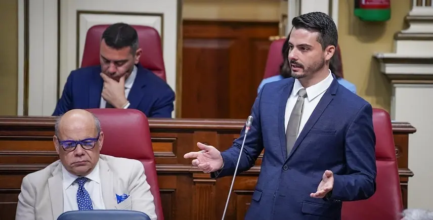 David Toledo en el Parlamento de Canarias.