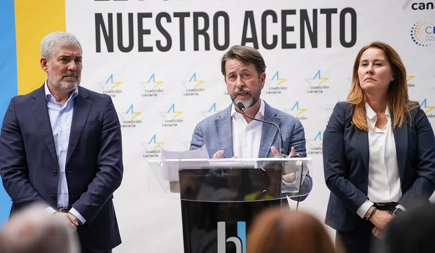 Carlos Alonso durante la presentación de su candidatura a las elecciones europeas.