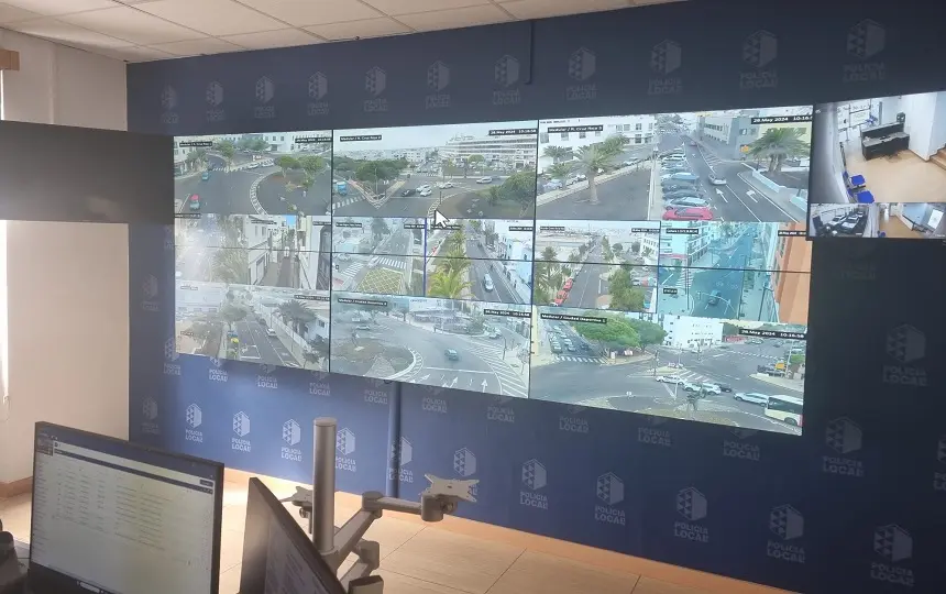 Imagen de la zona de cámaras de la Policía Local de Arrecife.