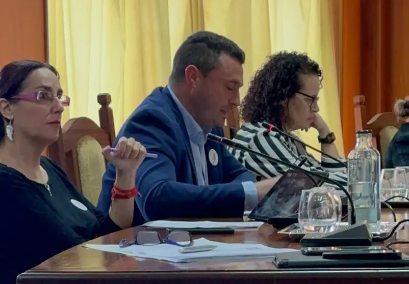 Óscar Noda defendiendo sus iniciativas en el pleno de este martes