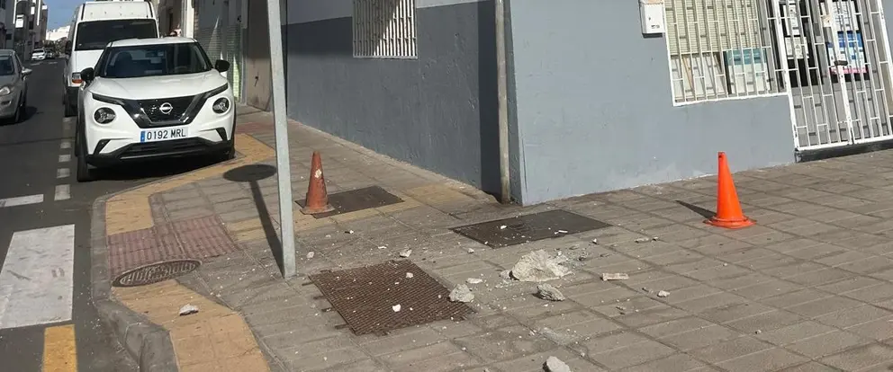 Imagen de los cascotes caídos.