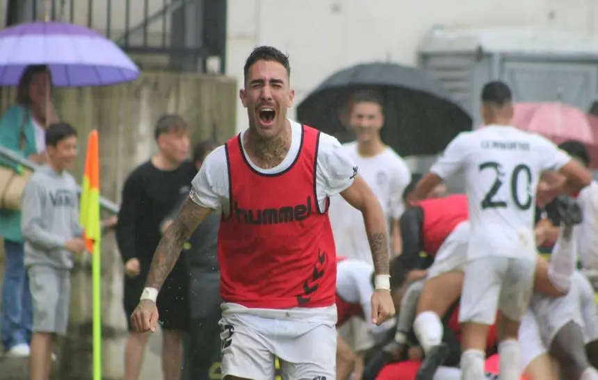 Imagen del rostro que representa la alegría del triunfo de este fin de semana y de la gesta que hicieron los jugadores del Yaiza.
