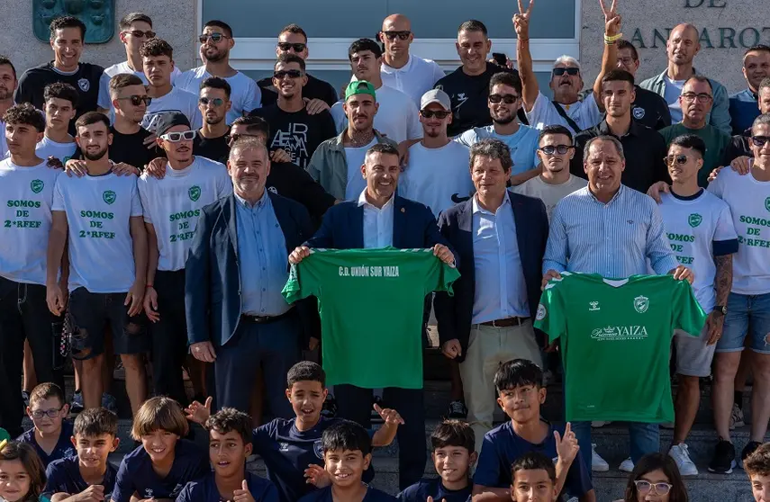Imagen de la recepción que realizó el presidente del Cabildo al equipo sureño.