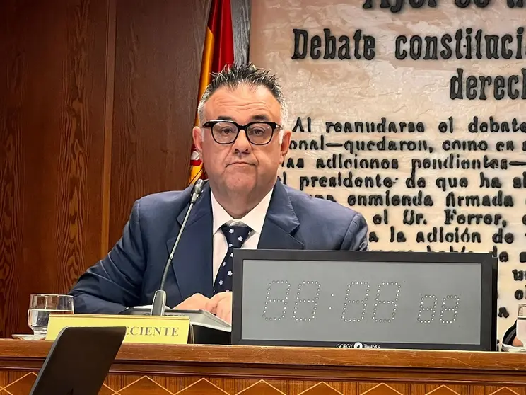 Conrado Domínguez durante su comparecencia en la Comisión de investigación.