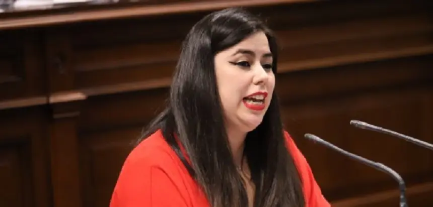 Alicia Pérez en una de sus intervenciones en el Parlamento regional. 
