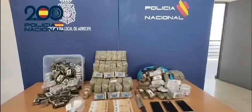 Material incautado por la Policía Nacional en la operación realizada en Órzola.