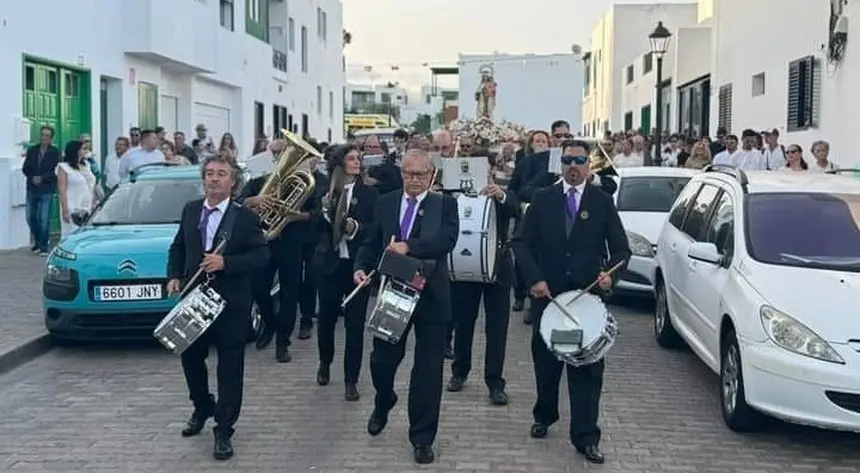Imagen de la procesión de este fin de semana en Playa Blanca