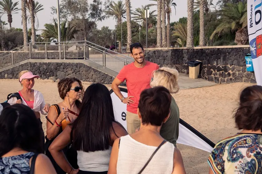 Rosmen Quevedo en una de las actividades de los mayores en Arrecife.