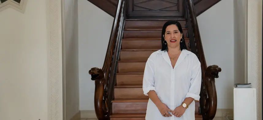 Abigail González en la Casa de la Cultura.