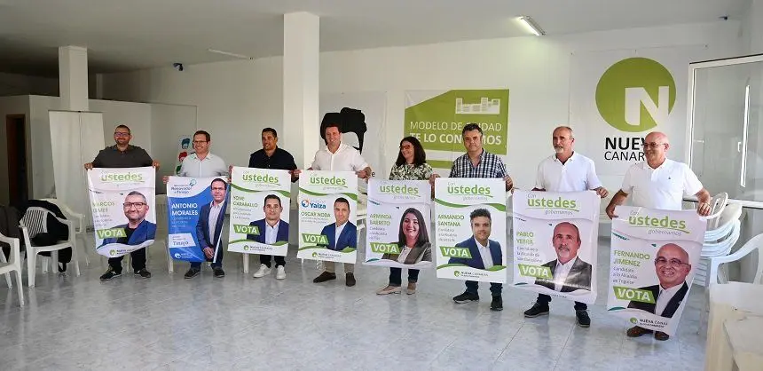 Imagen de la presentación de la campaña electoral de los representantes de la coalición., con Antonio Morales y Armando Santana.