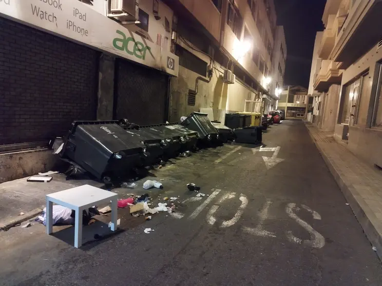 Imagen de los actos vandálicos realizados esta madrugada en Arrecife.
