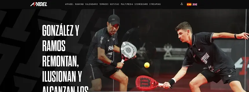 Imagen de este jueves de la página oficial del circuito A1 Padel. 