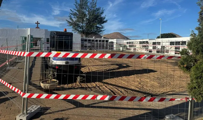 Imagen de las obras en el cementerio
