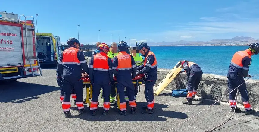 Momento de la atención a la accidentada