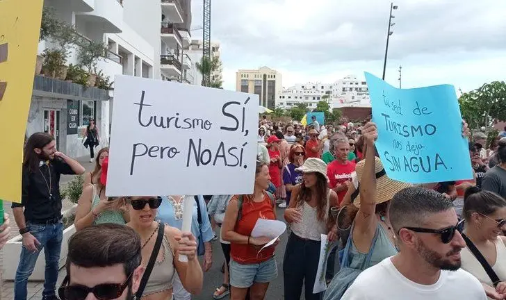 Imagen de los participantes en la manifestación del pasado 20 de abril en Lanzarote