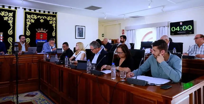 Imagen de los concejales socialistas el pasado viernes en el pleno de Arrecife