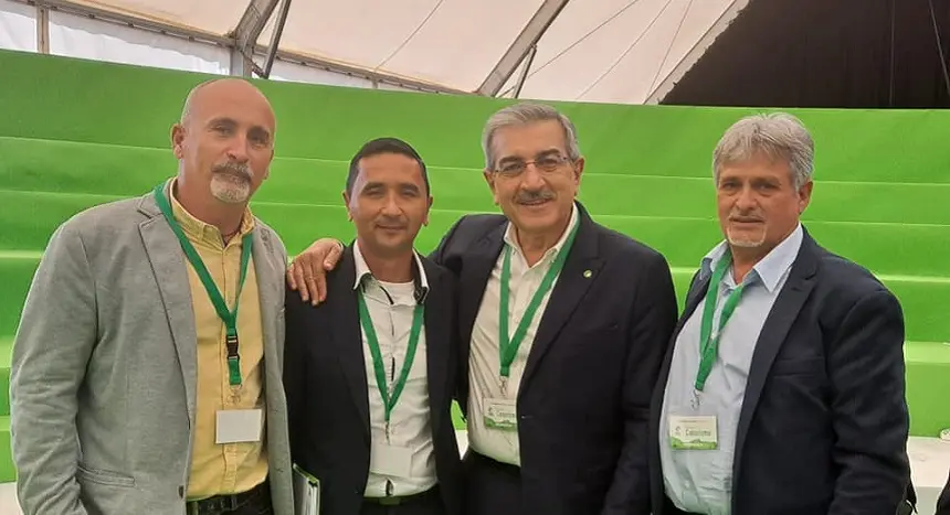 Servando Pérez Dorta junto a Pablo Yebra y Román Rodríguez en un acto de NC.