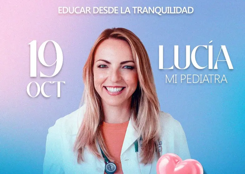 Cartel de la charla de Lucía Mi Pediatra para este sábado en Lanzarote.
