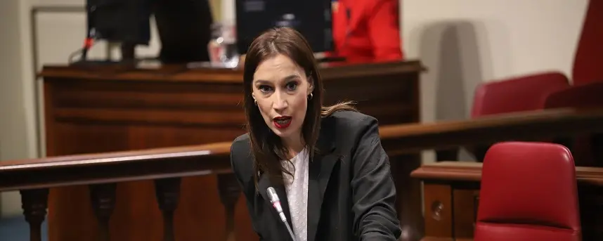 Nira Fierro en el Parlamento de Canarias.