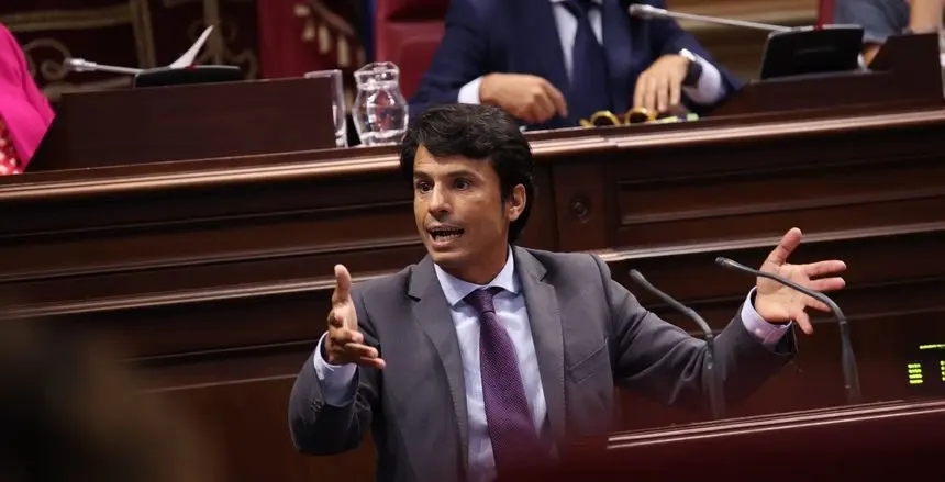 Marcos Bergaz durante su intervención este miércoles en el Parlamento