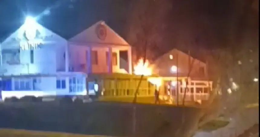 Imagen del incendio en Playa Blanca.