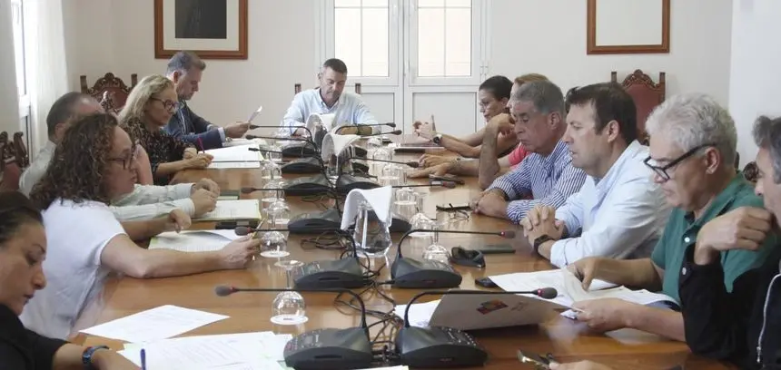 Imagen de la reunión celebrada este lunes en el Cabildo